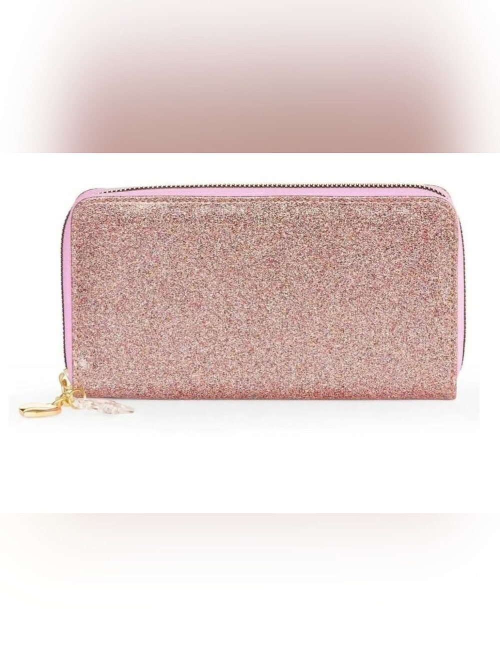 Iridescent Purple Glitter Zip Wallet By "No Boundaries"- NWOT